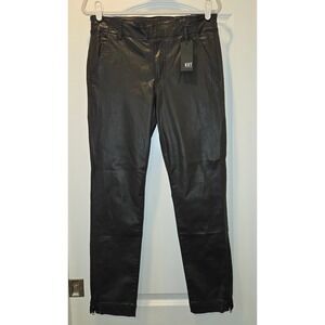 KUT‎ from the Kloth Reese Zip Ankle Straight Leg Coated Denim Pants Women Sz 12L
